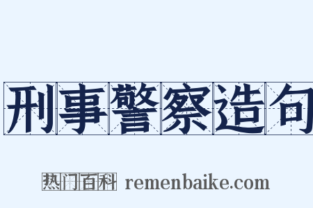 刑事警察造句是什么意思的图片
